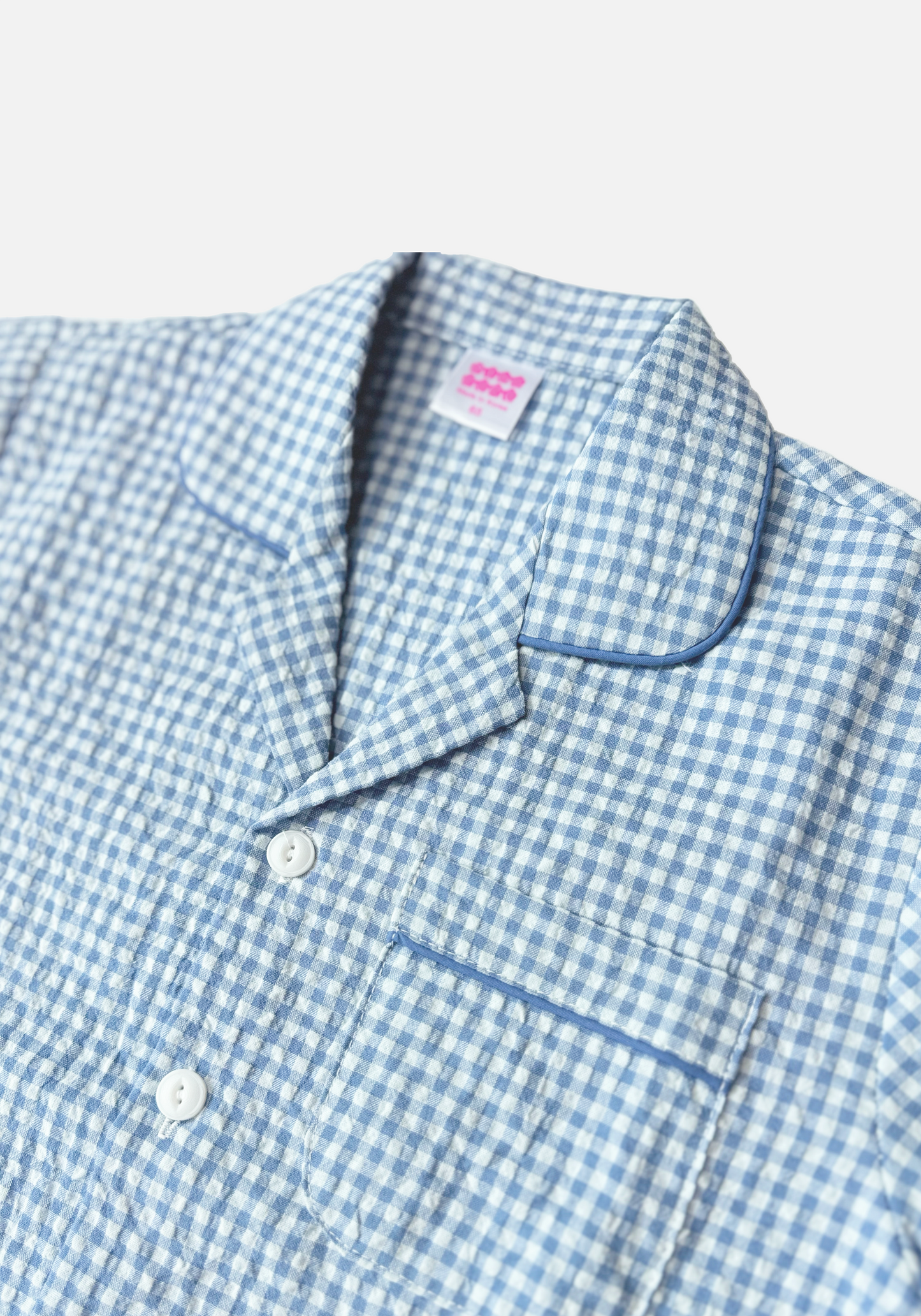 Blue Gingham Short Sleeve Set