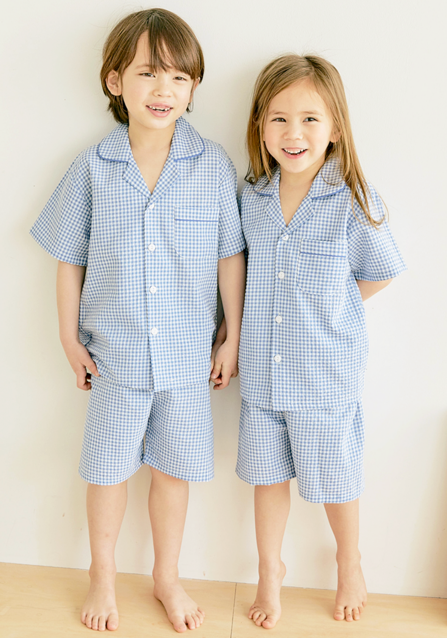 Blue Gingham Short Sleeve Set