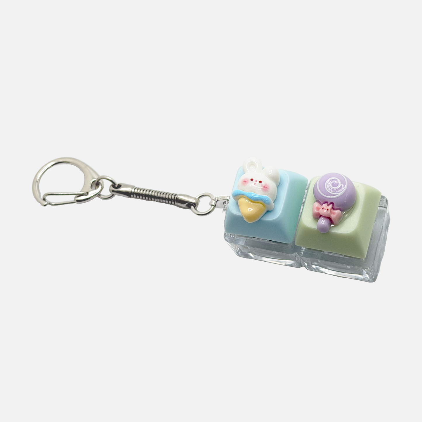 2 Keycap Keychain (Bunny, Lollipop)