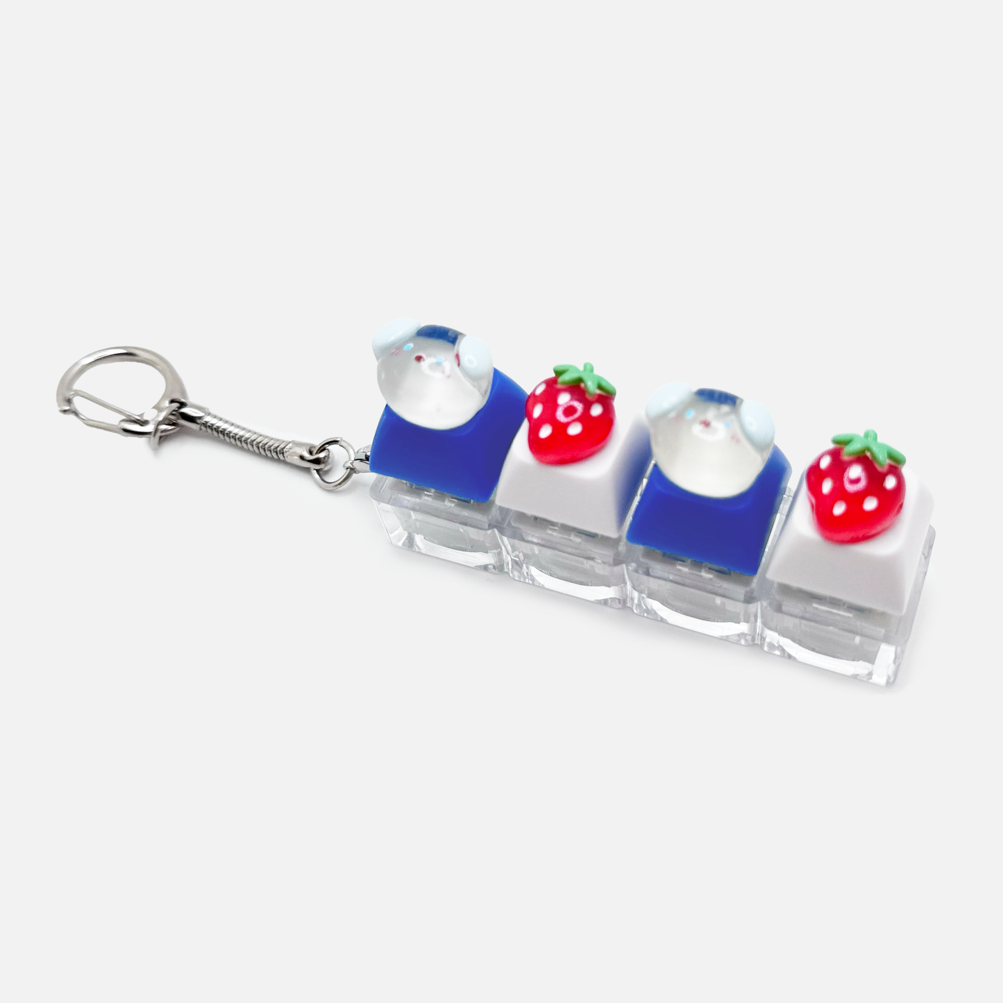 4 Keycap Keychain (Puppy, Strawberry)