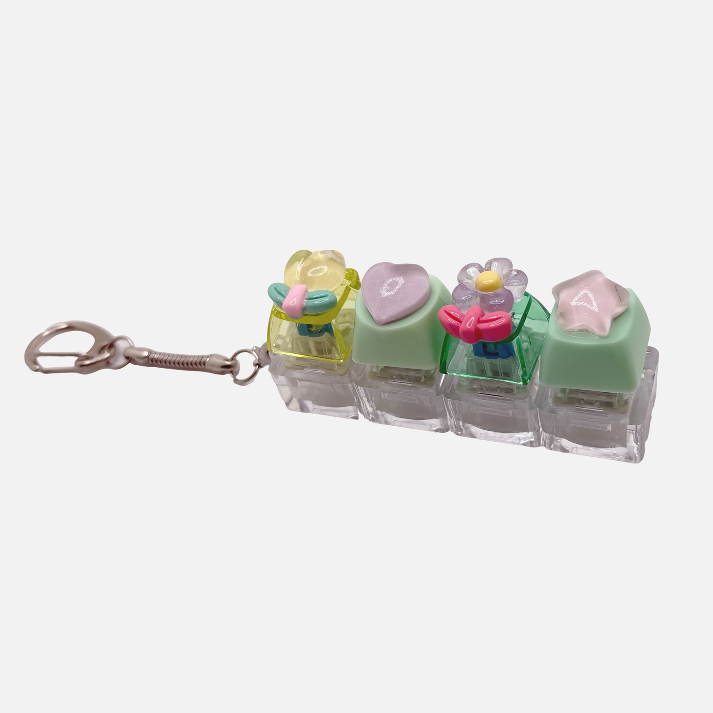 4 Keycap Keychain (Flower, Star)
