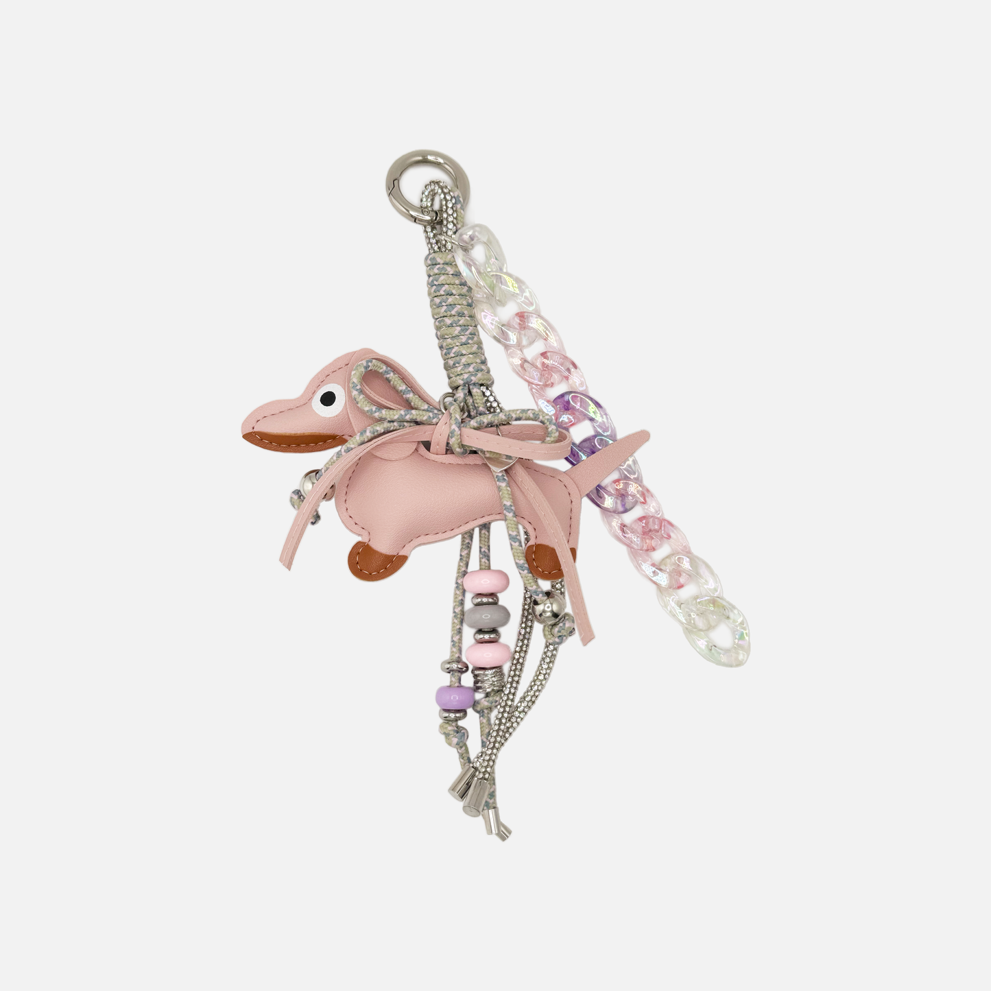 Pink Dog with Chains Charm