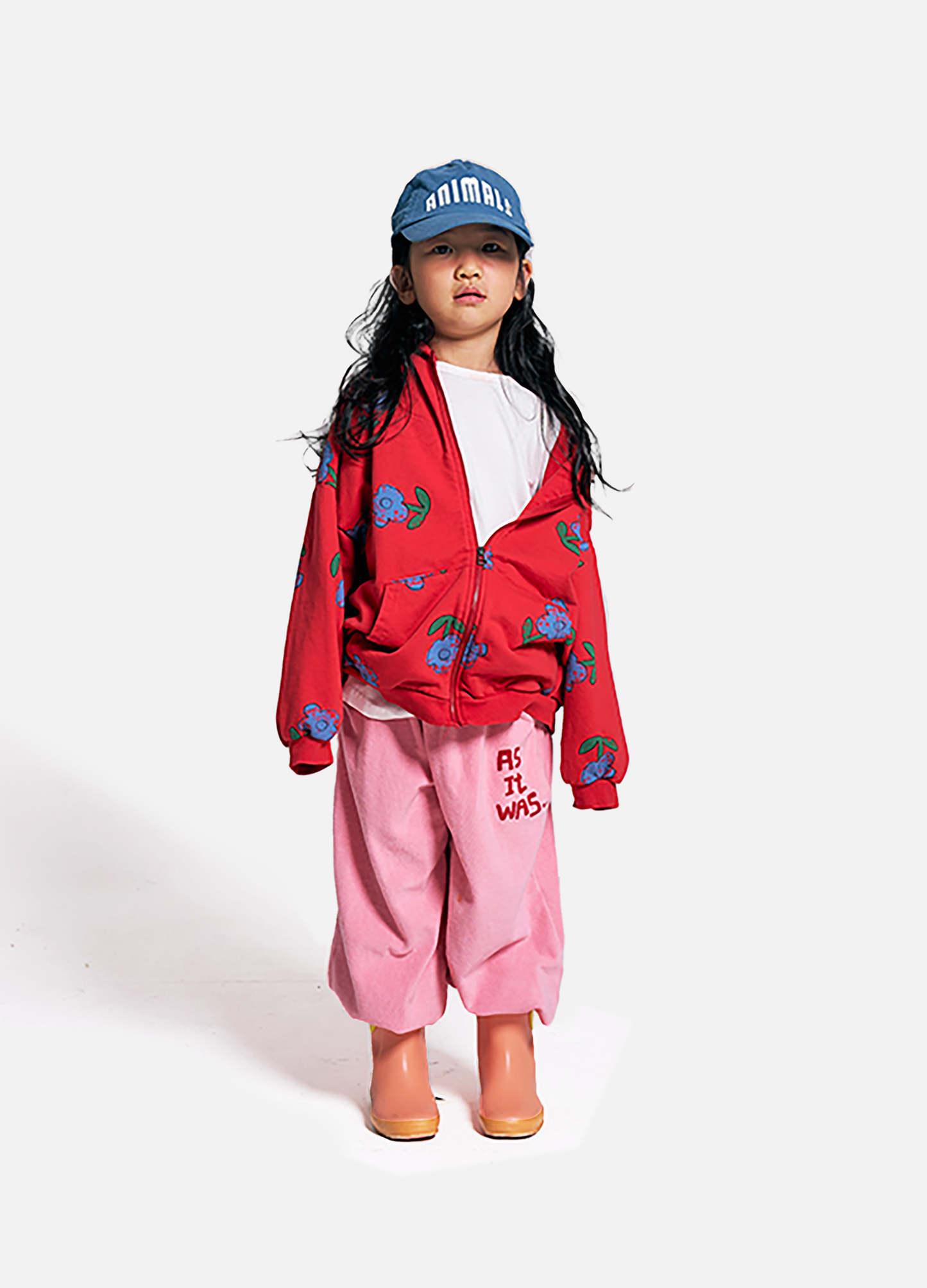 Blue Flower Zip Hoodie (Junior)