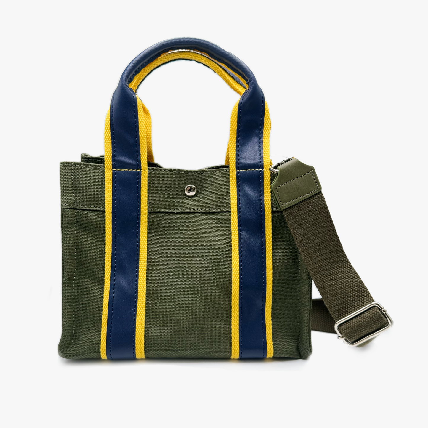 Olive Canvas Bag (w/ Love + Yellow and Blue Bead Charms)