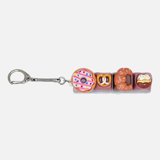 4 Keycap Keychain (Donut, Pretzel, Croissant, Cupcake)