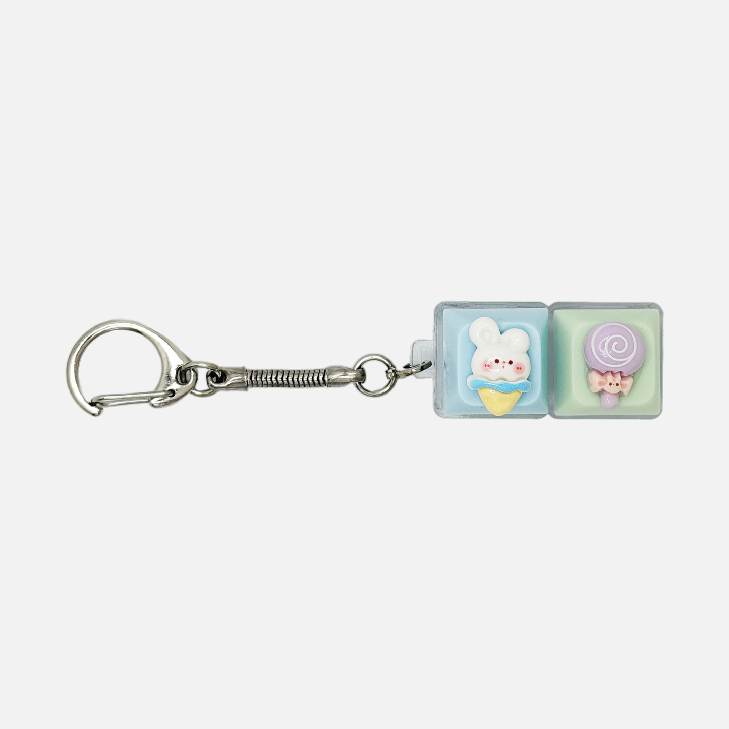 2 Keycap Keychain (Bunny, Lollipop)