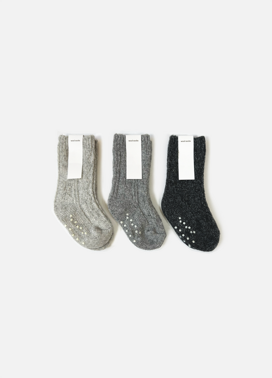 Cable Wool Socks Set (Set of 3)