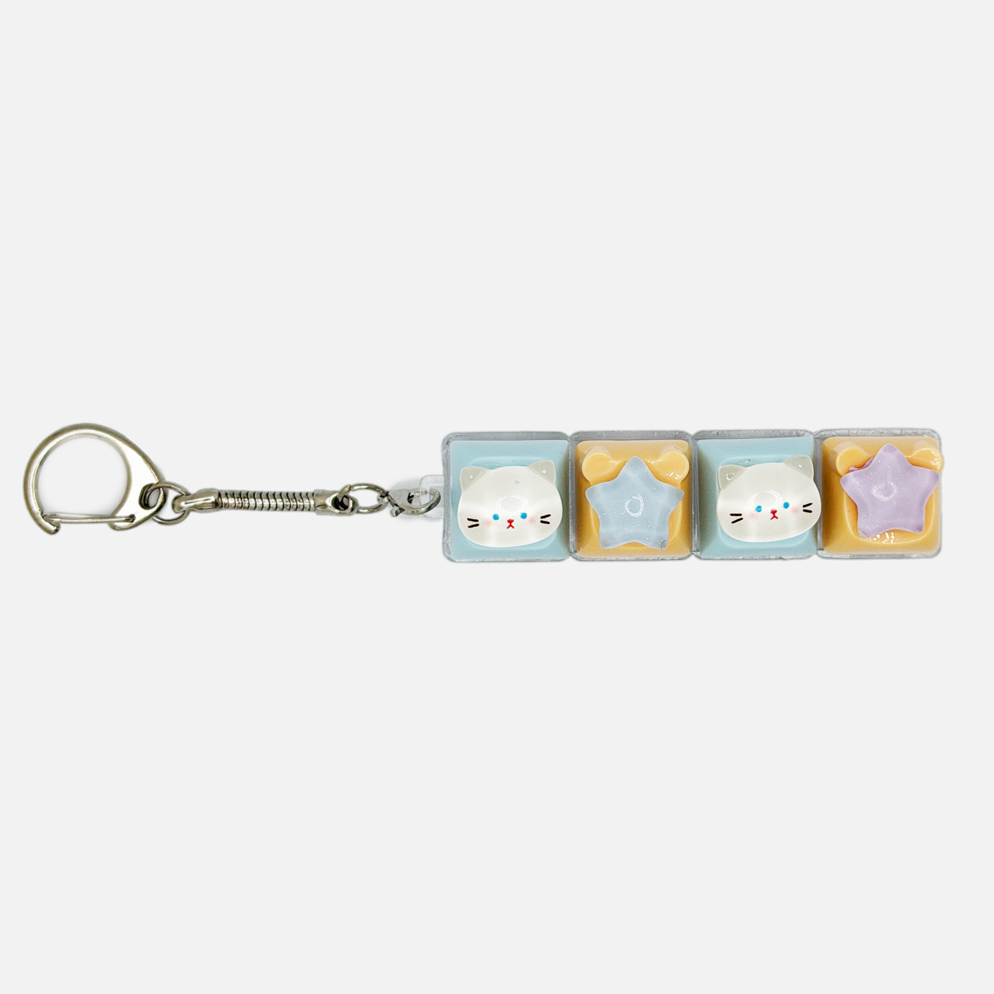 4 Keycap Keychain (Cat, Star)