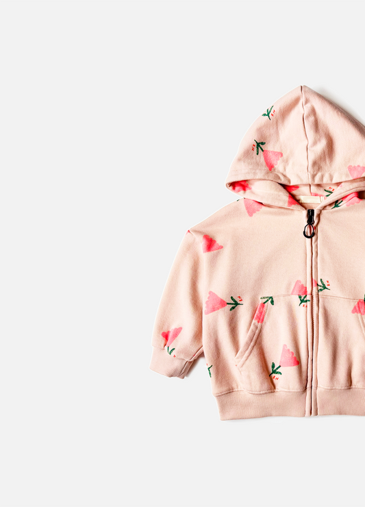 Coral Flower Zip Hoodie (Junior)