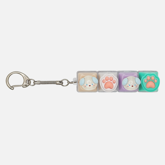4 Keycap Keychain (Puppy, Paw)