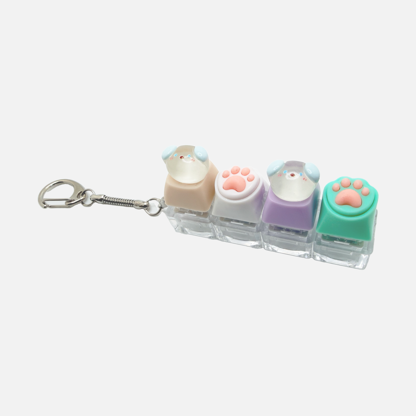 4 Keycap Keychain (Puppy, Paw)