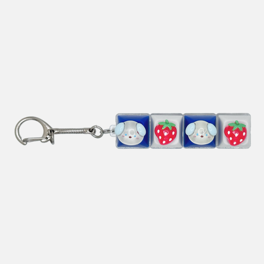 4 Keycap Keychain (Puppy, Strawberry)