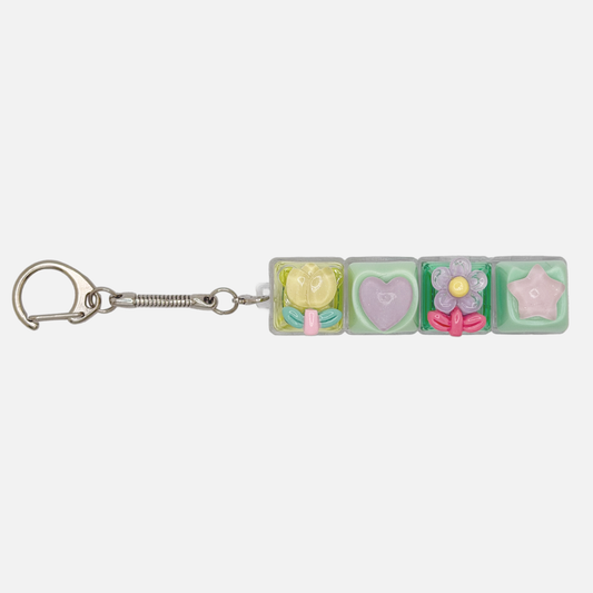 4 Keycap Keychain (Flower, Star)