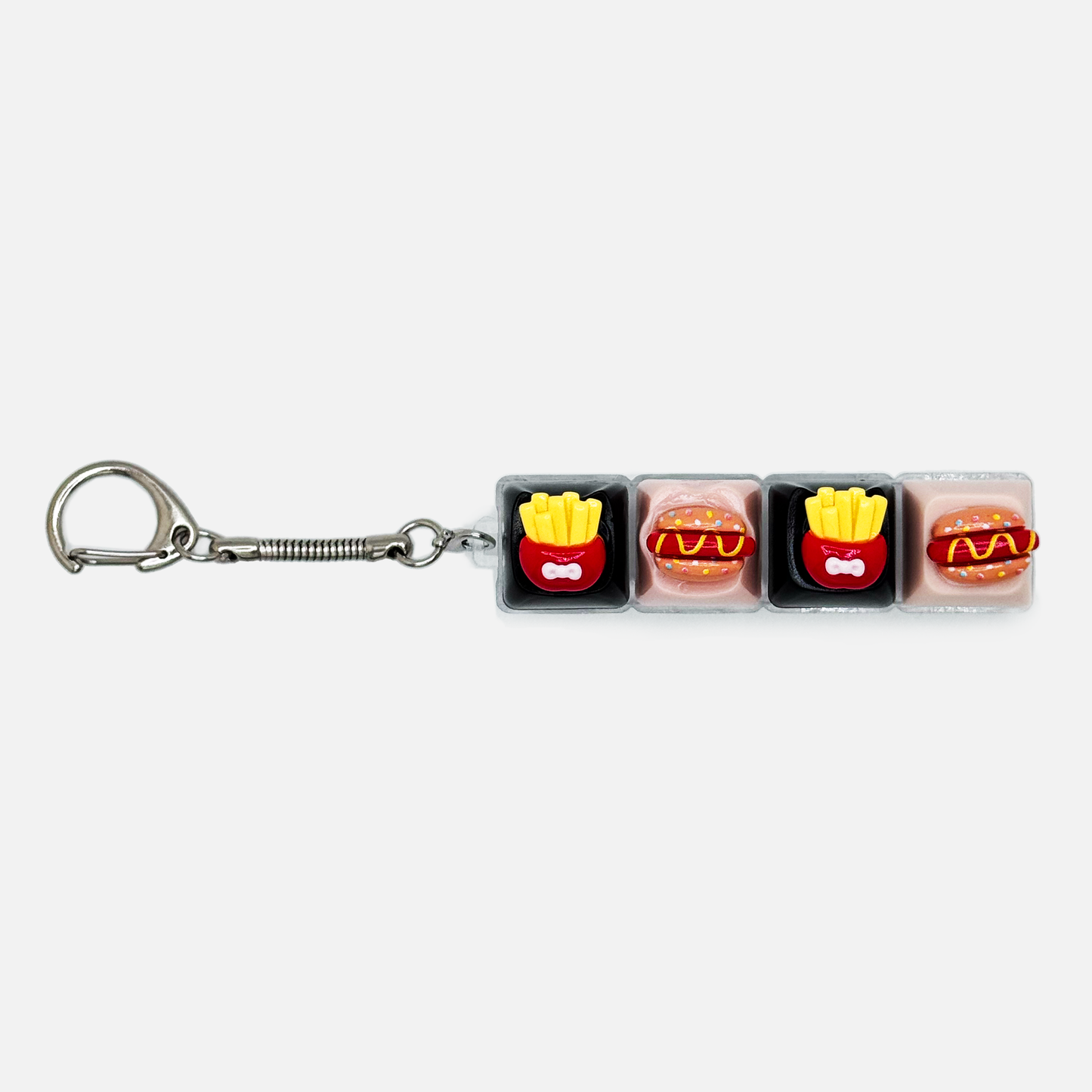 4 Keycap Keychain (French Fries, Hot Dogs)