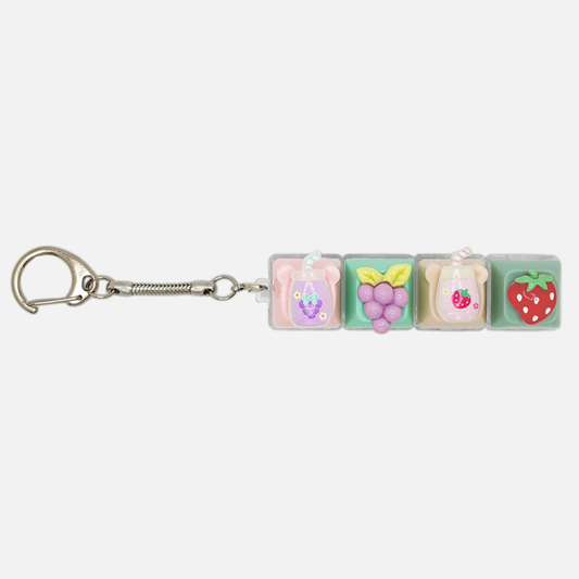 4 Keycap Keychain (Fruit, Juice)