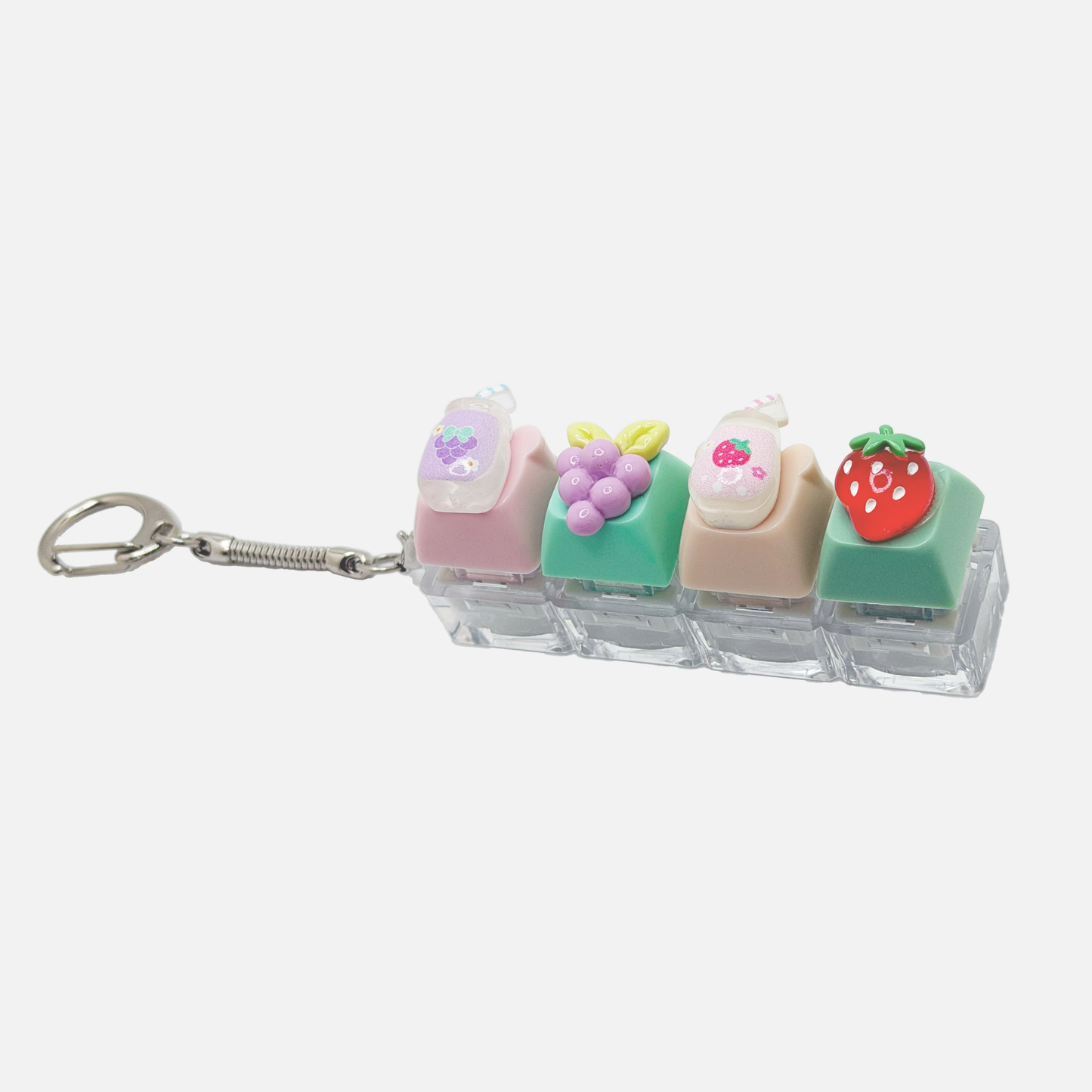 4 Keycap Keychain (Fruit, Juice)