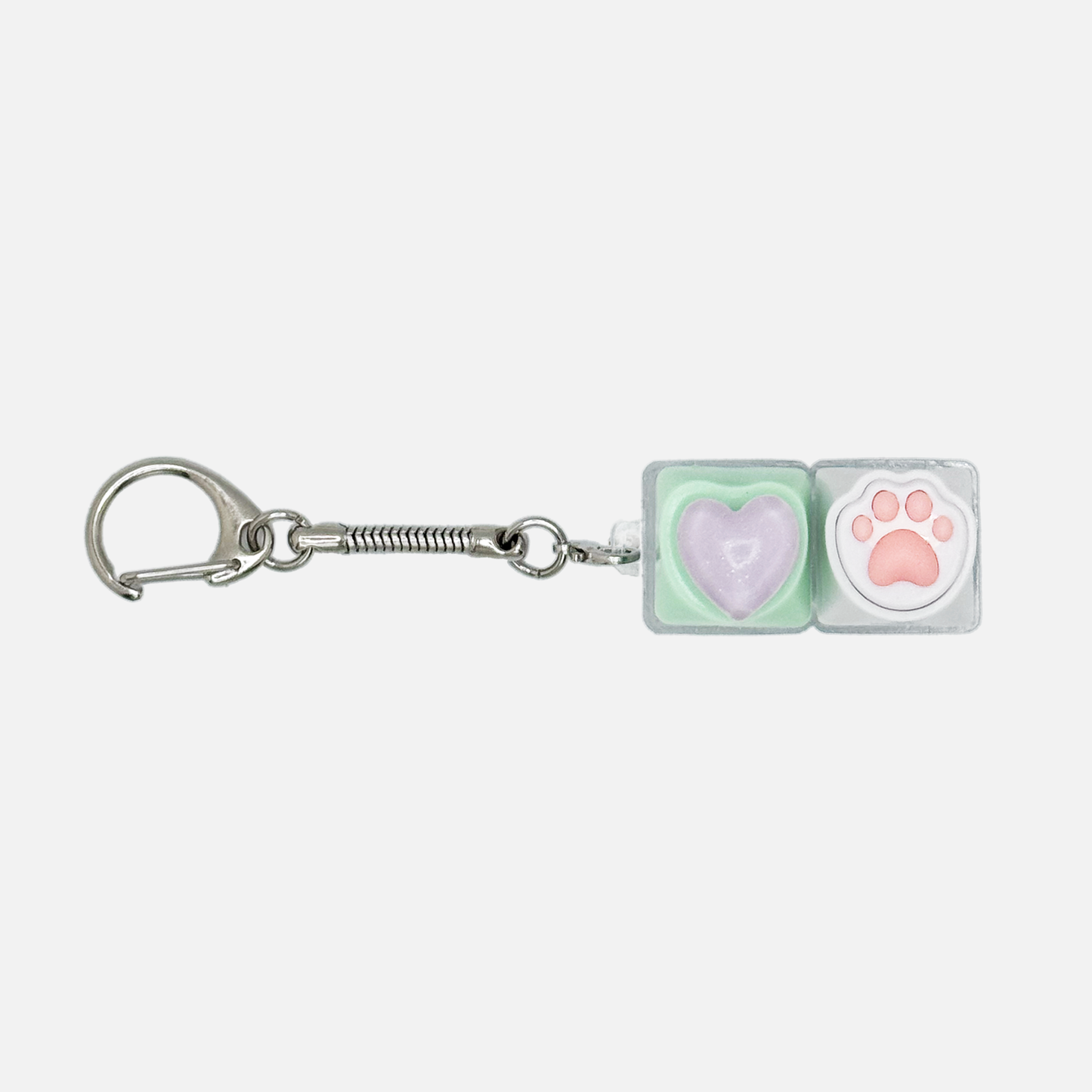 2 Keycap Keychain (Heart, Paw)