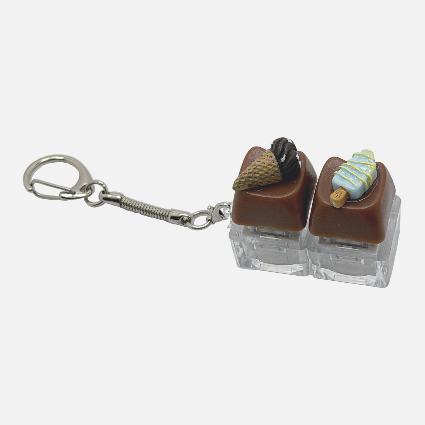 2 Keycap Keychain (Ice Cream, Popsicle)