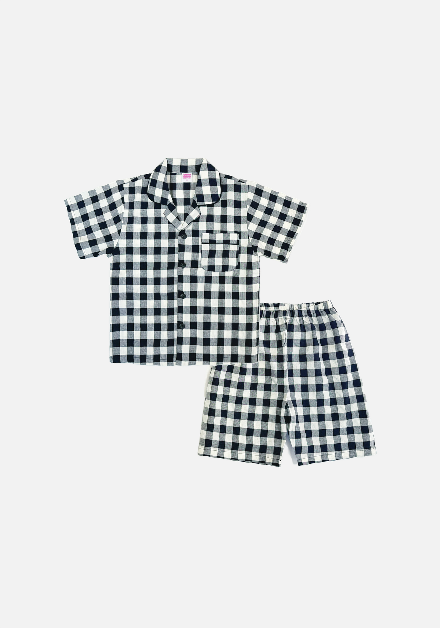 Navy Check Set (Short Sleeve)