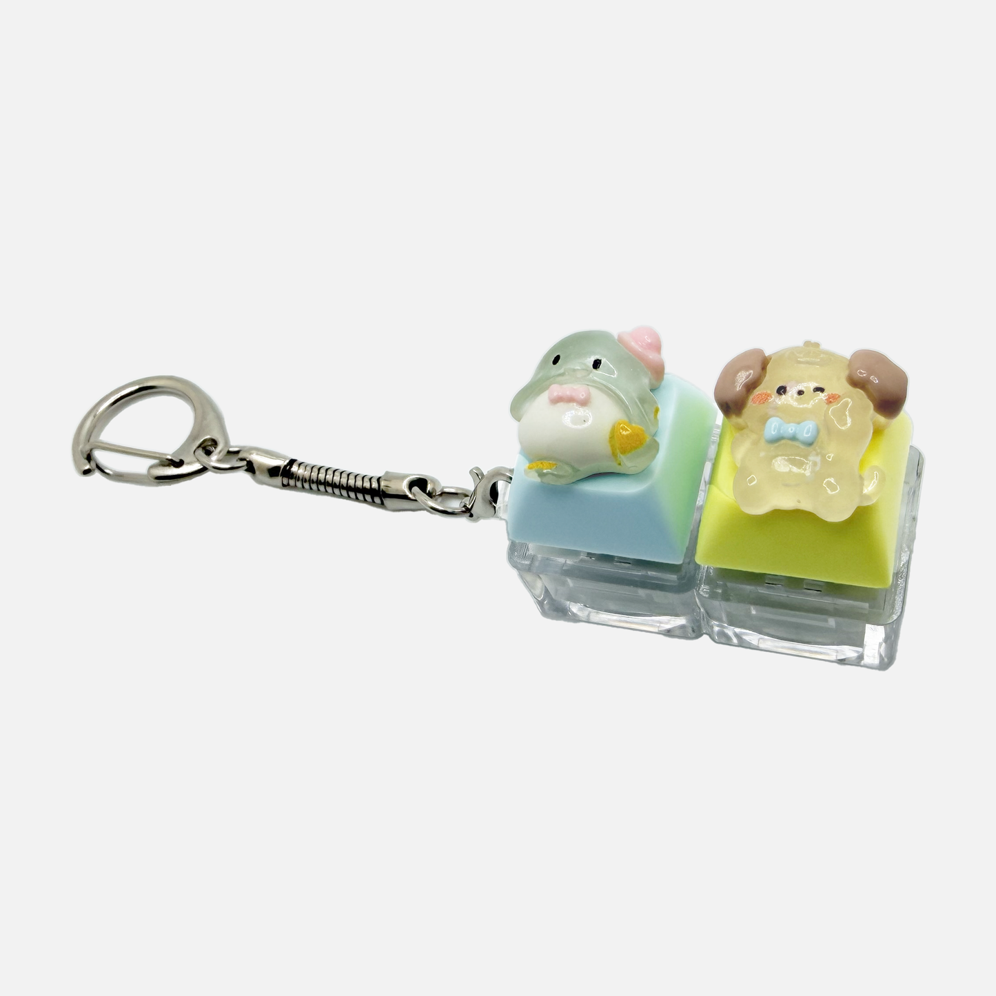 2 Keycap Keychain (Penguin, Dog)